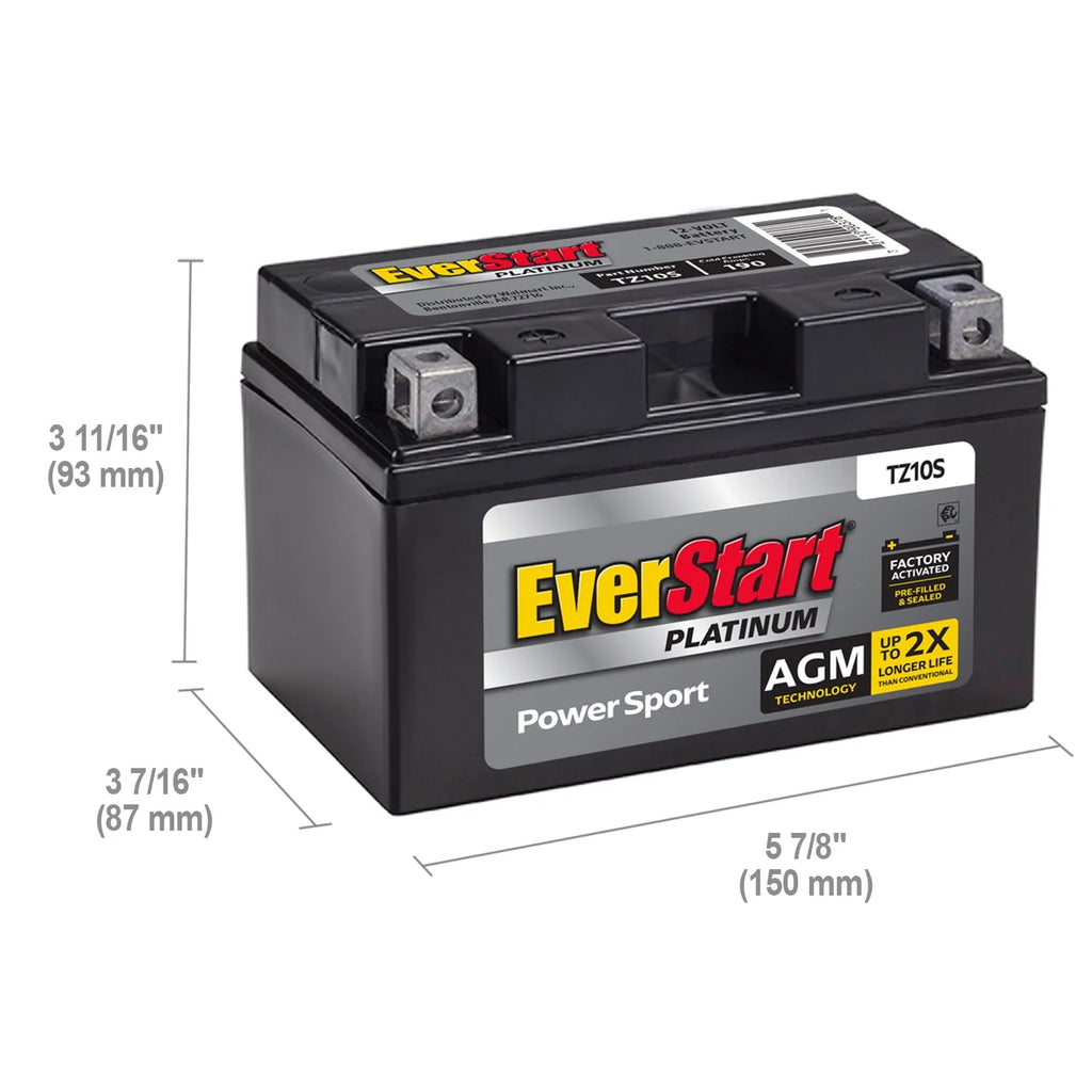 AGM Power Sport Battery Group Size TX10S 12 Volt 190 CCA L247