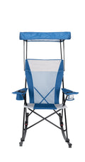 Blue and Grey Mesh Rocking Camp Chair with Canopy O294075