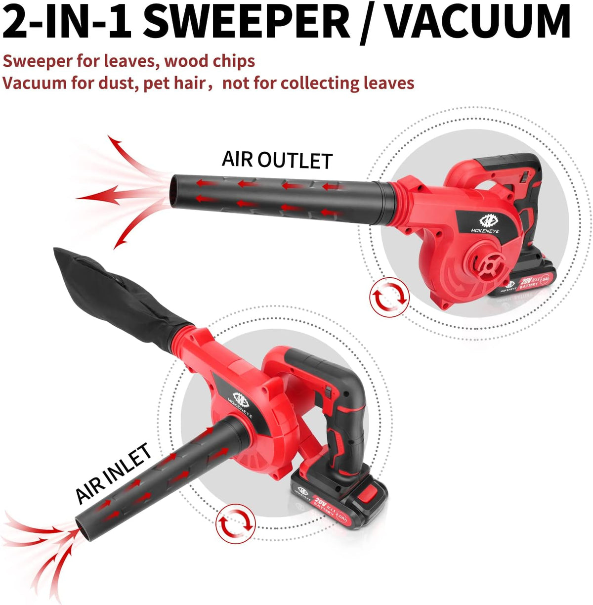 Cordless Leaf Blower with Rechargeable Battery N751
