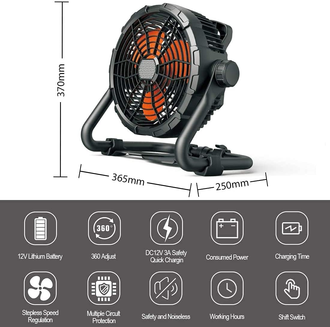 Rechargeable Portable Cordless High Velocity Floor Fan F2716