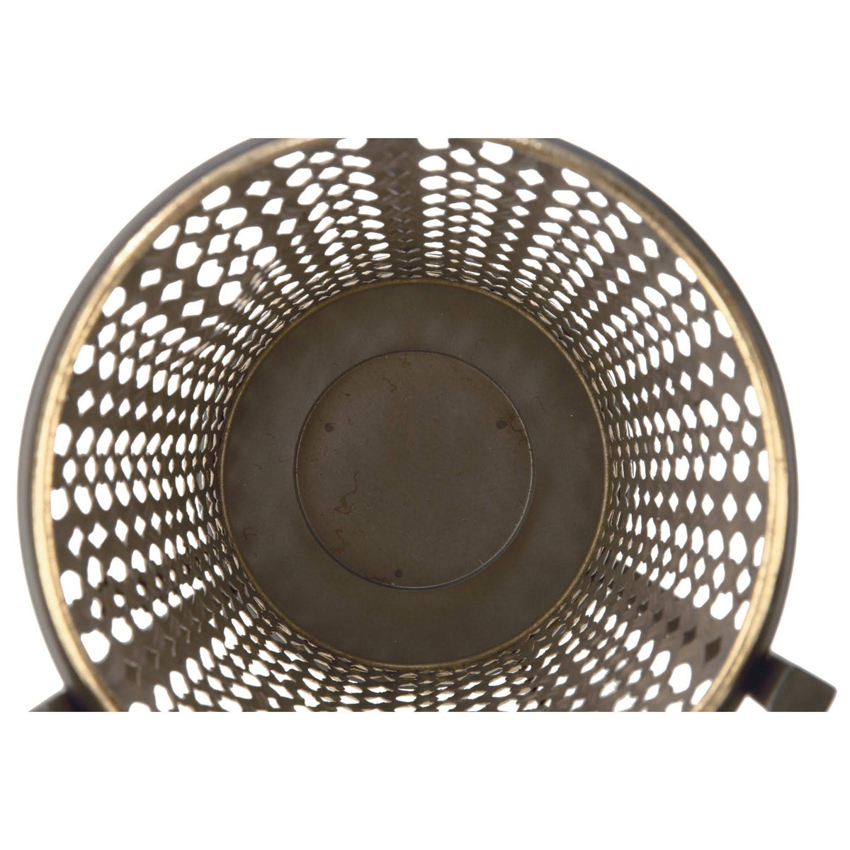 Antiqued Gold and Brown Contemporary Candle Stand O881