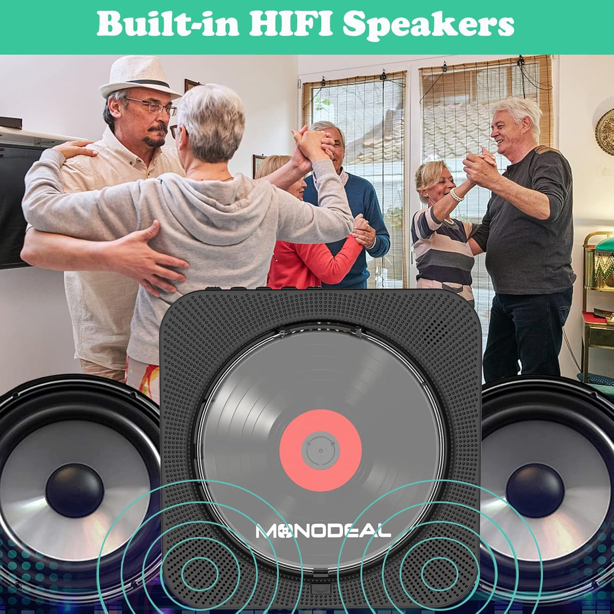 Wall Mounted Bluetooth CD Player with Built-in Dual Speakers Z86764