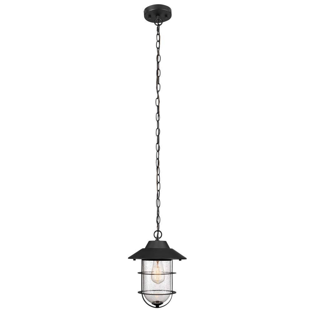 Matte Black Seeded Glass Pendant O1844