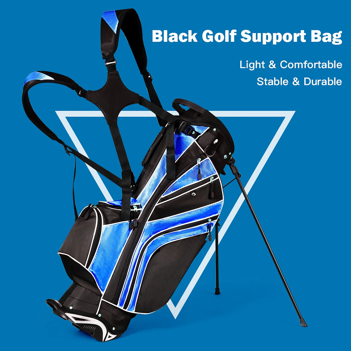 Golf Stand Cart Bag with 6 Way Divider Black U462