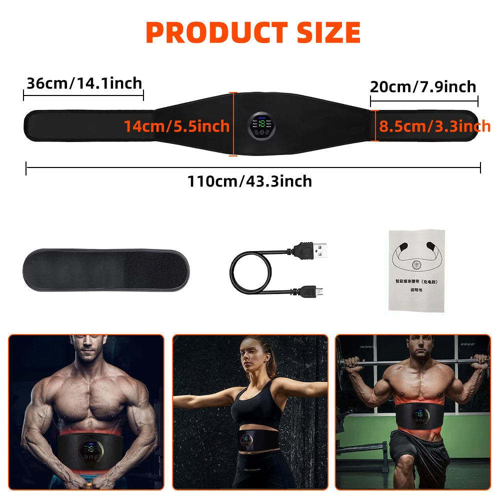 USB Charging Smart Abdominal Fitness Belt with 6 Modes 15 Levels M254187