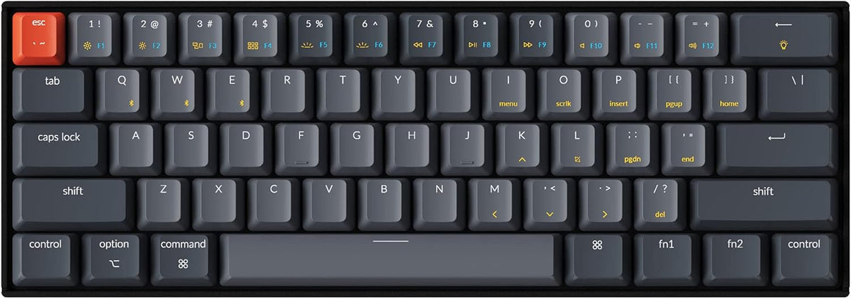 60% Layout Bluetooth Wireless USB Wired Mechanical Keyboard White LED Backlit 61-Key Q5661