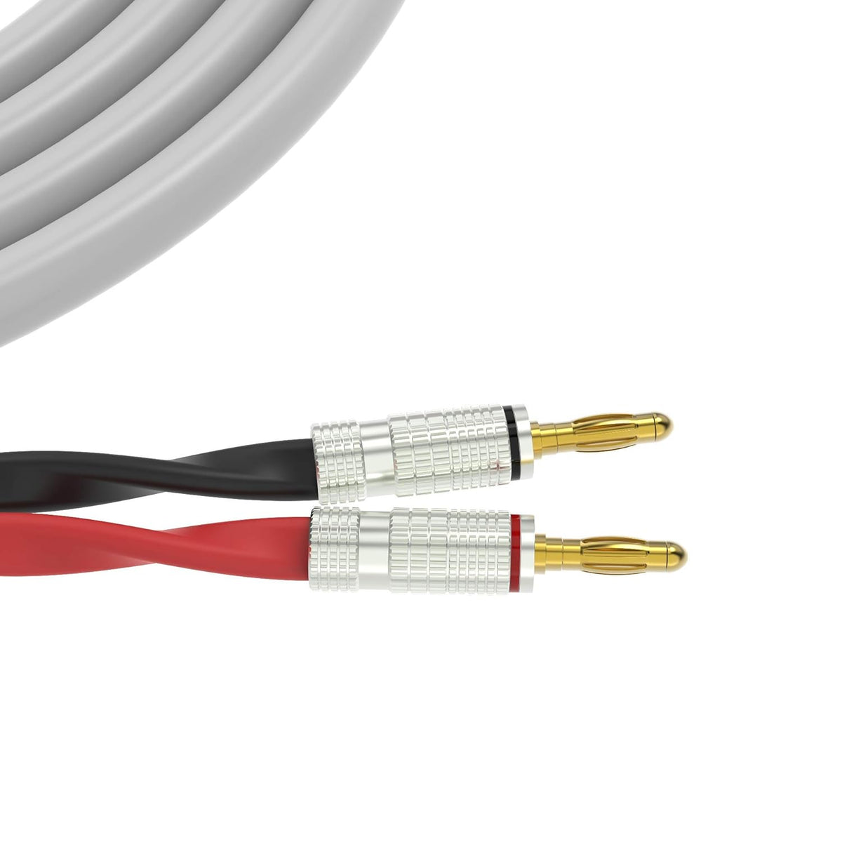 Gray 3 Feet Banana Plugs Speaker Cable F673458
