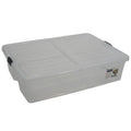 Clear 10 Gallon Underbed Storage Plastic Tubs and Totes Set of 3 F60790