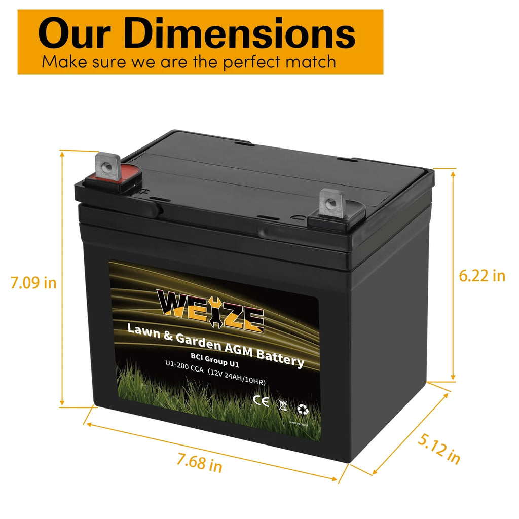 12V 200CCA BCI Group U1 SLA Battery Q5474