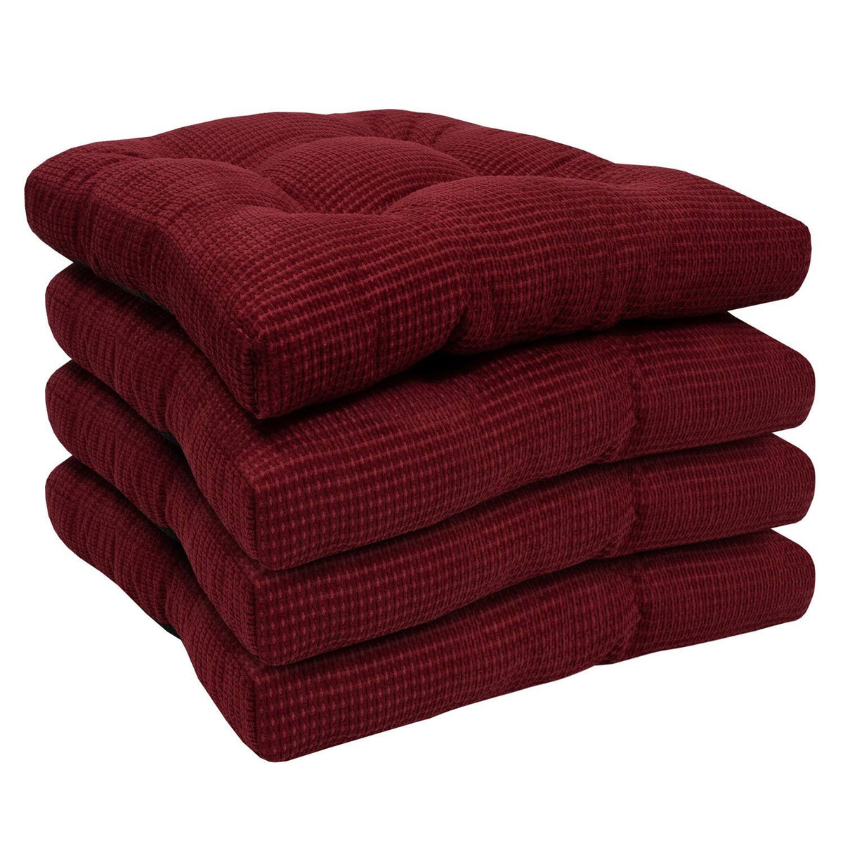Burgundy 4 Pack Memory Foam Non Slip Chair Cushion C279