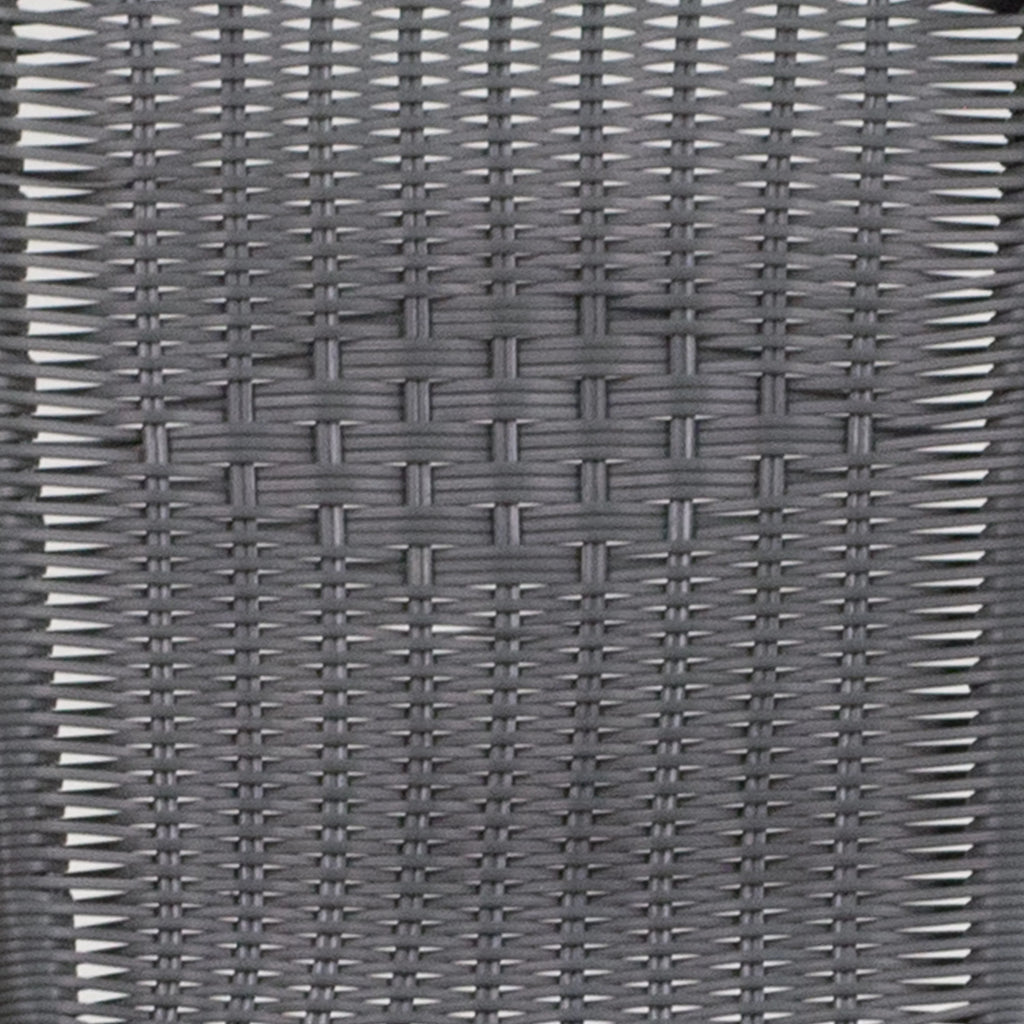 28'' Square Glass Metal Table with 2 Gray Rattan Stack Chairs W112