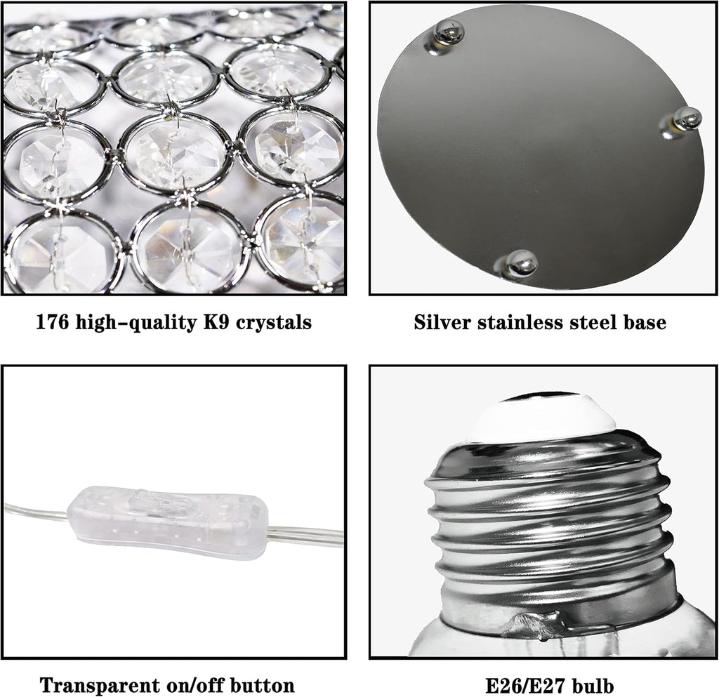 Silver K9 Crystal Table Lamp U386990