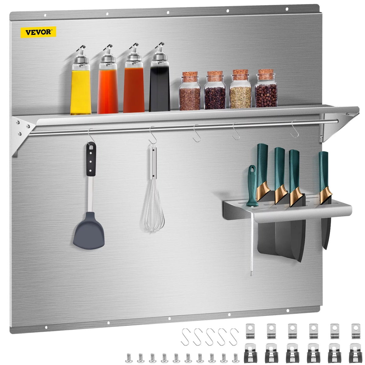 Stainless Steel Range Backsplash with Shelf M123770