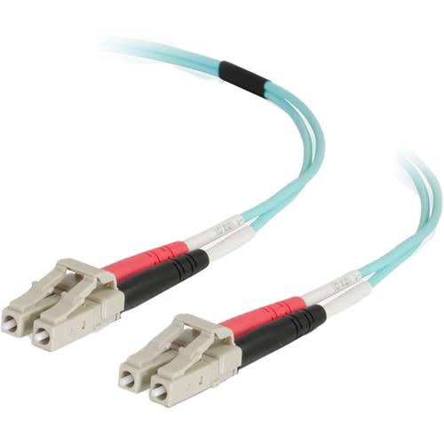 Aqua LC-SC Duplex Multimode Fiber Optic Cable Y7550