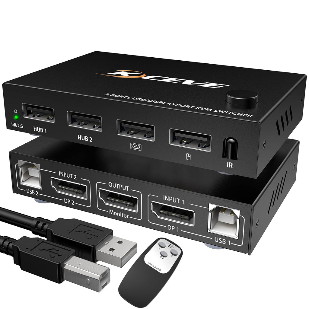 Displayport 2 Port 4K@60Hz KVM Switch with USB T92825