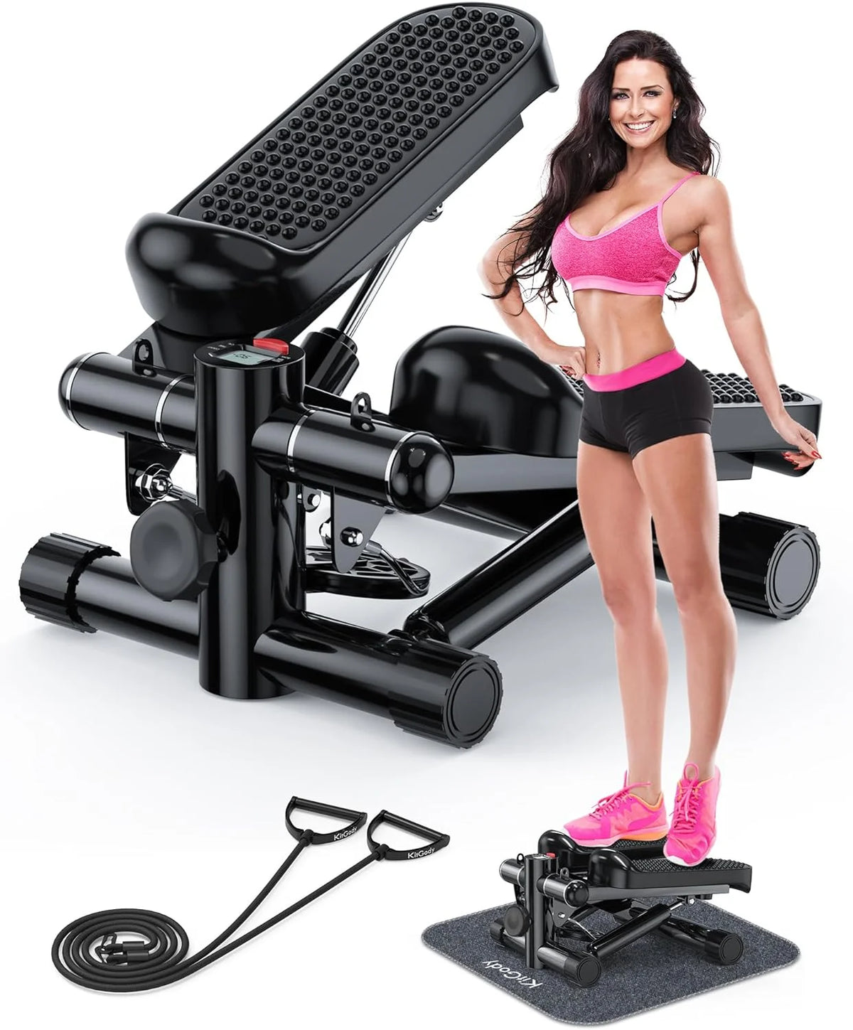 Stair Stepper with Resistance Bands and Digital Monitor X9792