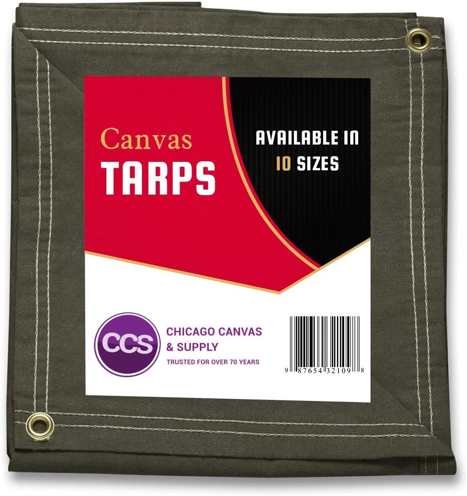 Waterproof Canvas Tarp with Grommets, Brown, 6 by 8 Feet Pack of 2 T7416