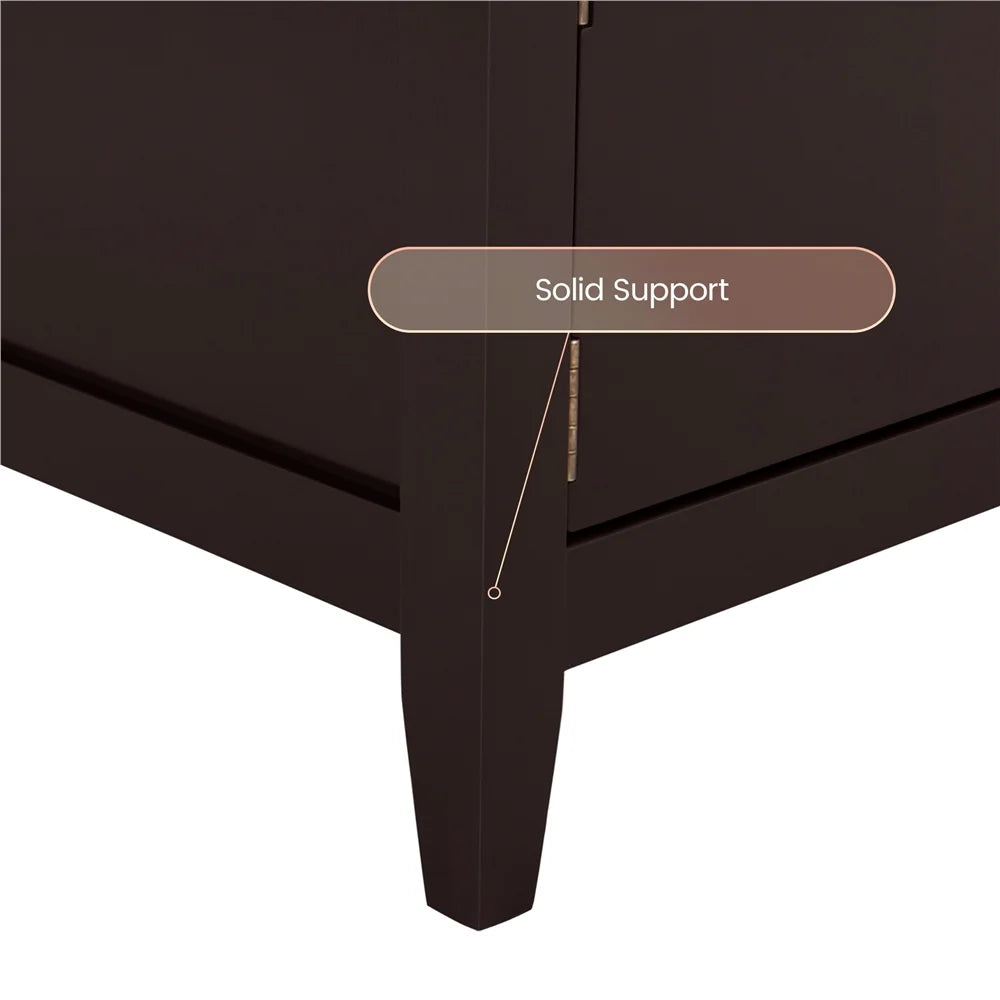 Espresso TV Stand with Storage and 2 Doors G6521
