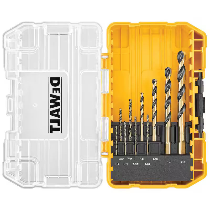 Black and Gold Twist Drill Bit Set 10-Piece R329