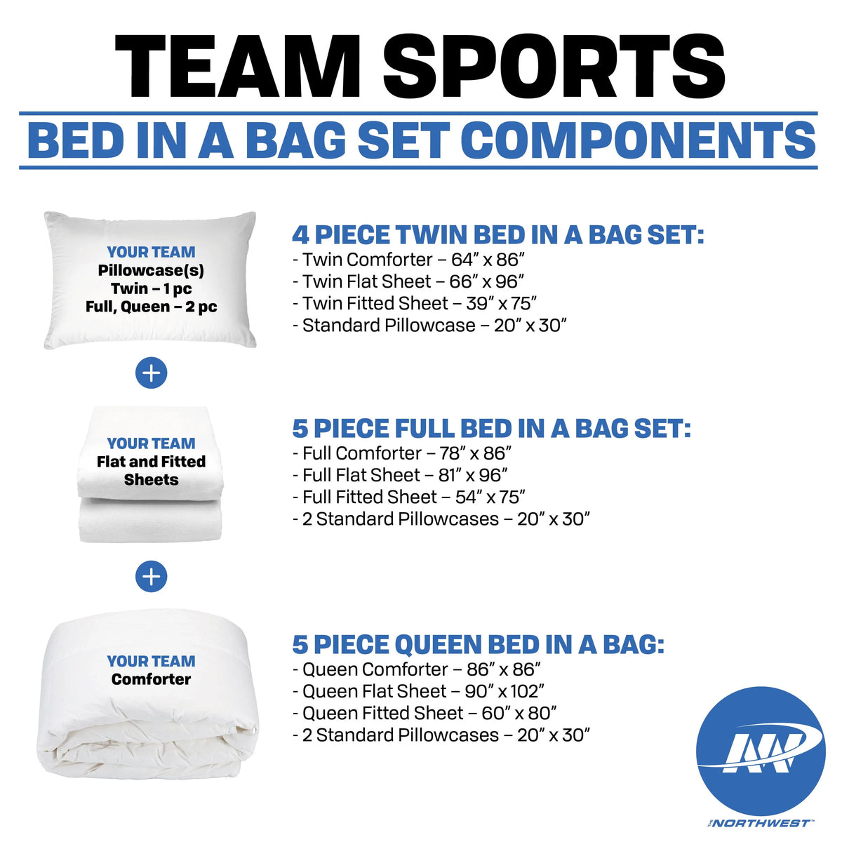 Queen Size 5 Piece Polyester Bed In Bag Set U548510