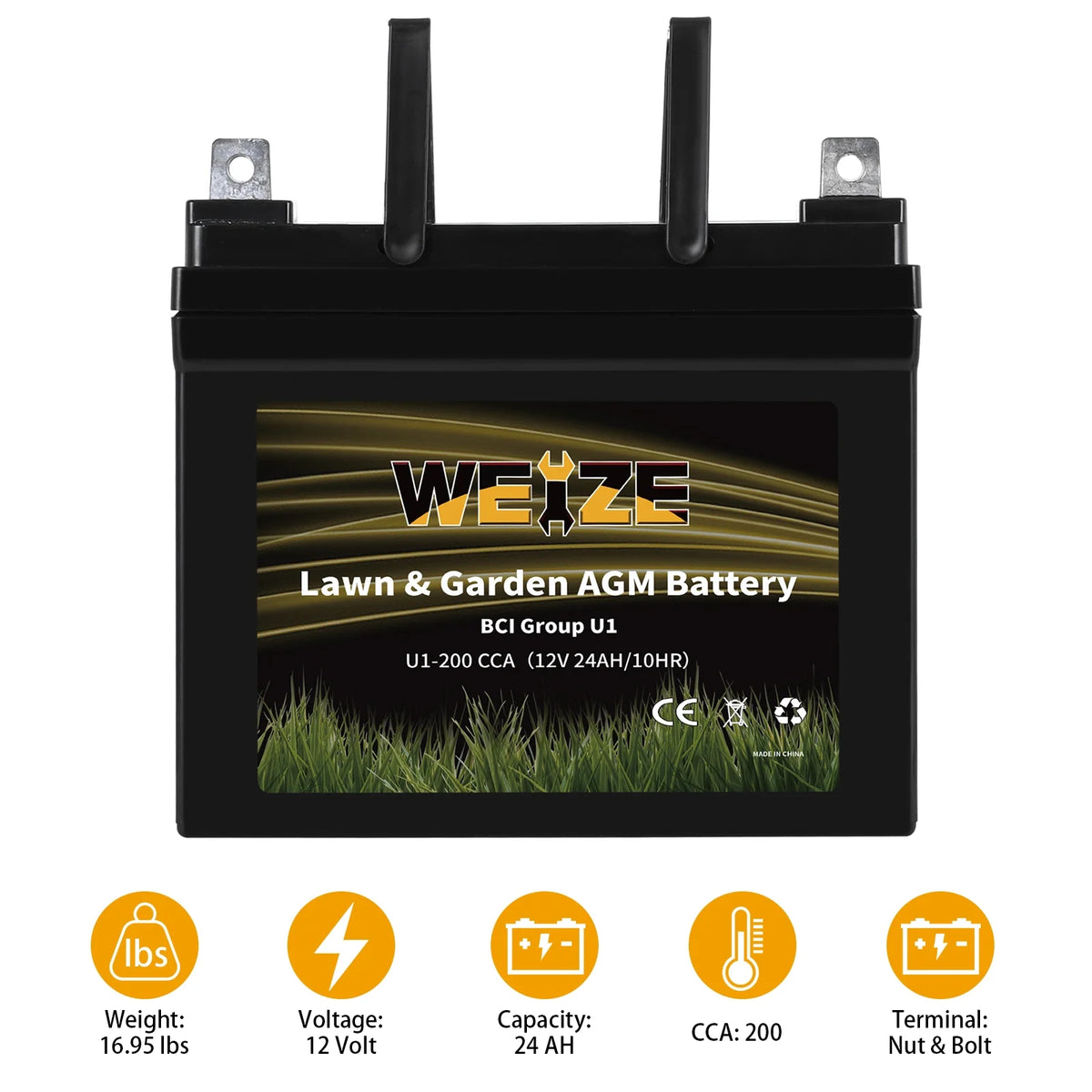12V 200CCA BCI Group U1 SLA Battery Q5474