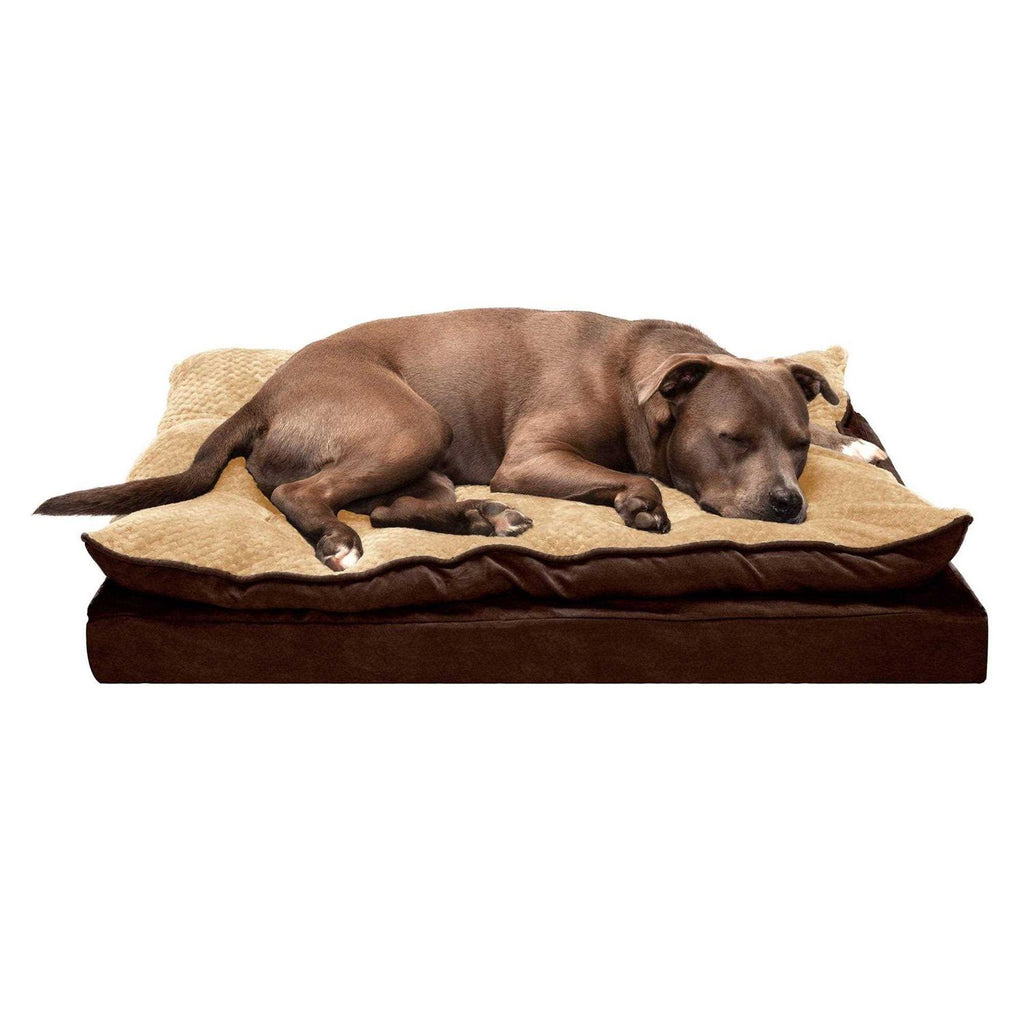 Mink Fur & Suede Pillow-Top Orthopedic Dog Bed N40768