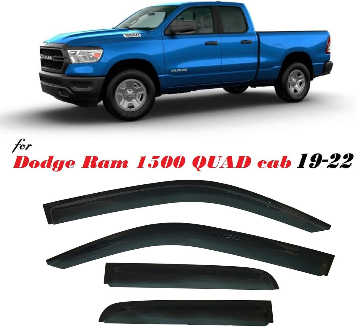 Dark Tinted Tape-On Side Window Visor Deflectors O275654