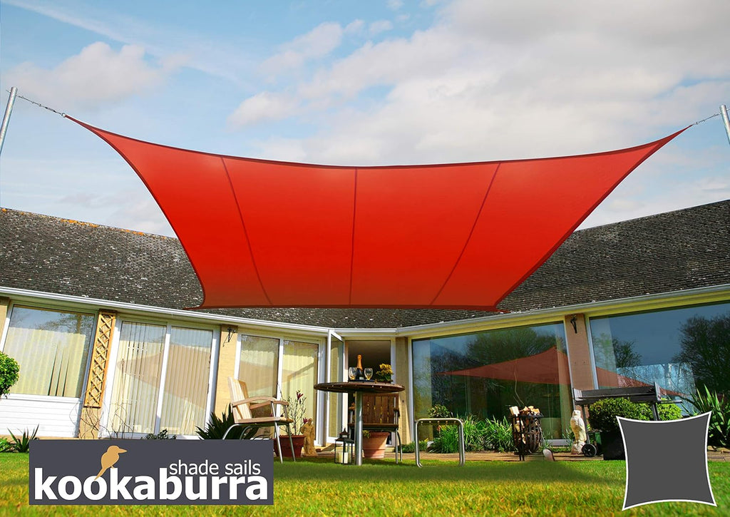 Waterproof Red Sun Shade Sail Canopy 9ft 10 x 6ft 7 Rectangle Q463232