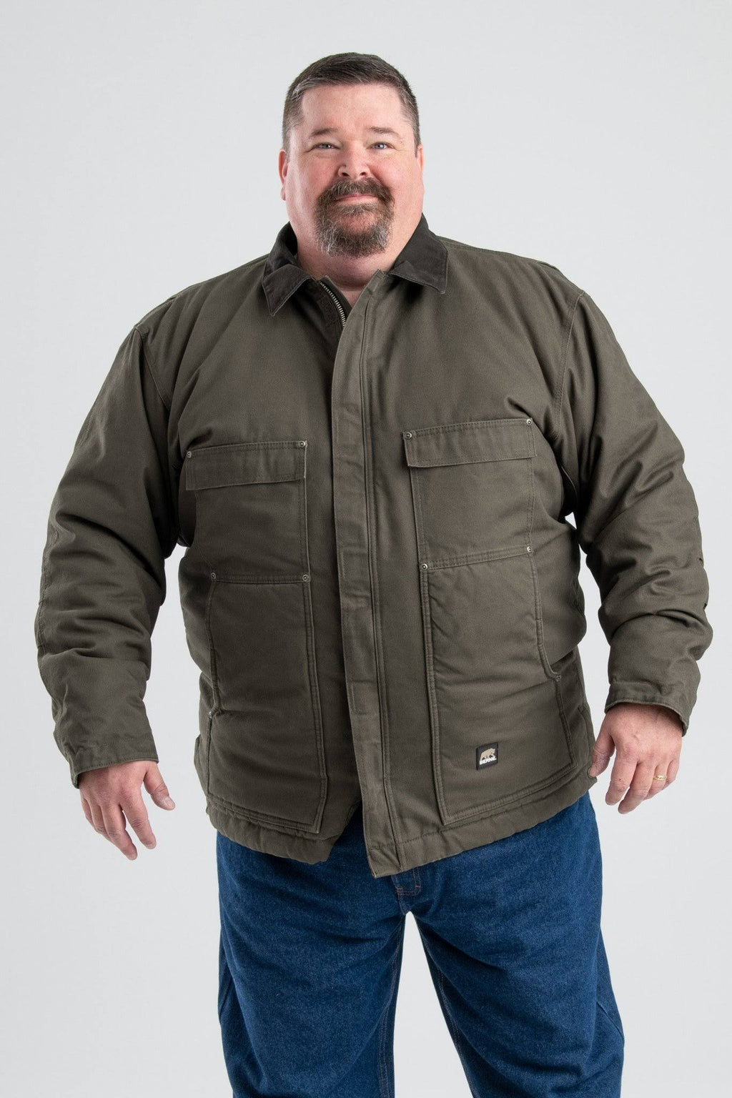 Washed Chore Coat Olive S Regular W7464