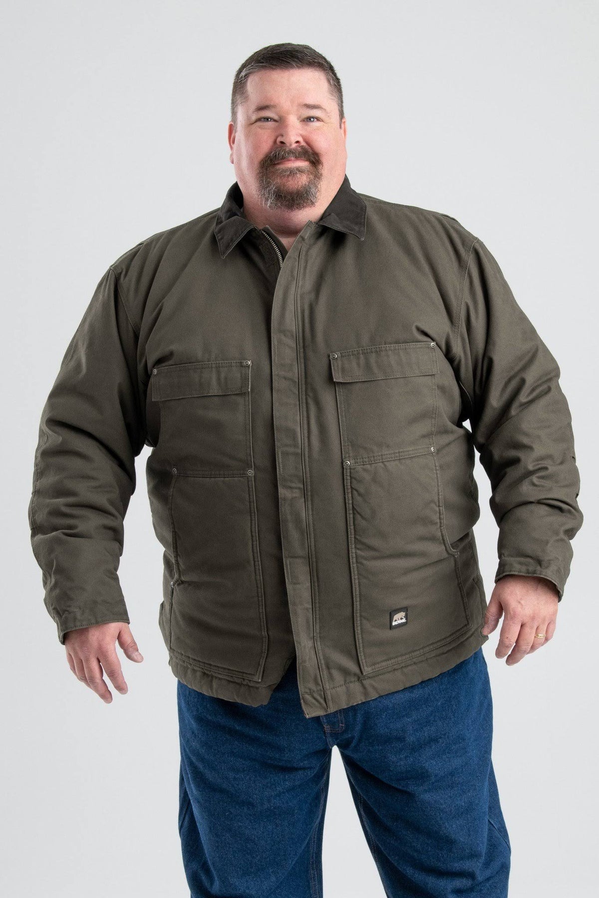 Washed Chore Coat Olive S Regular W7464