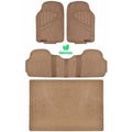 Black Beige Gray 4 Pieces Rubber Car Floor Mats with Trunk Cargo Mat I904820