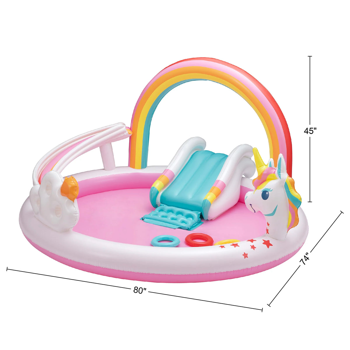 Rainbow Unicorn Kids Splash Pool with Sprinkler F50619