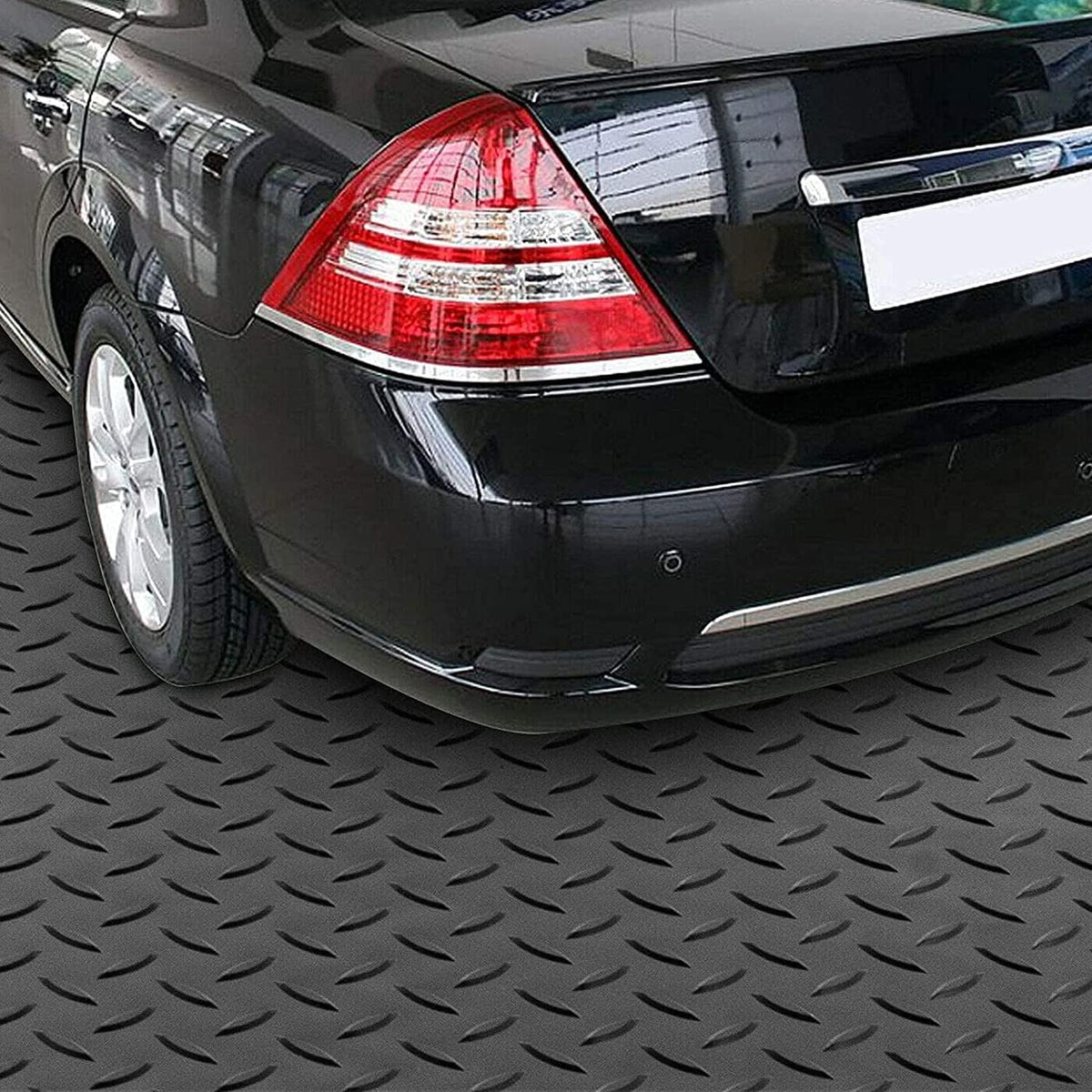 Rubber Garage Floor Mat 16.4 x 3.3 ft Non-Slip 1/8 in Thick M46406