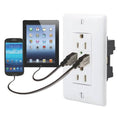 Dual USB Charger with Duplex Receptacle White N373