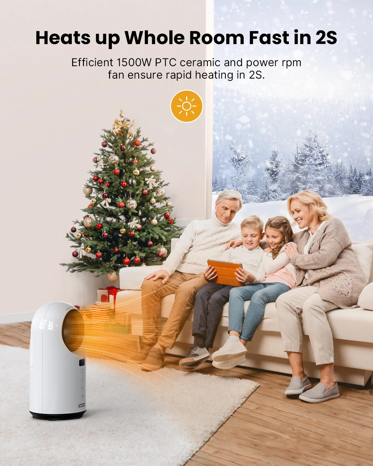 Portable Bladeless 2 in 1 Heater Fan I99482