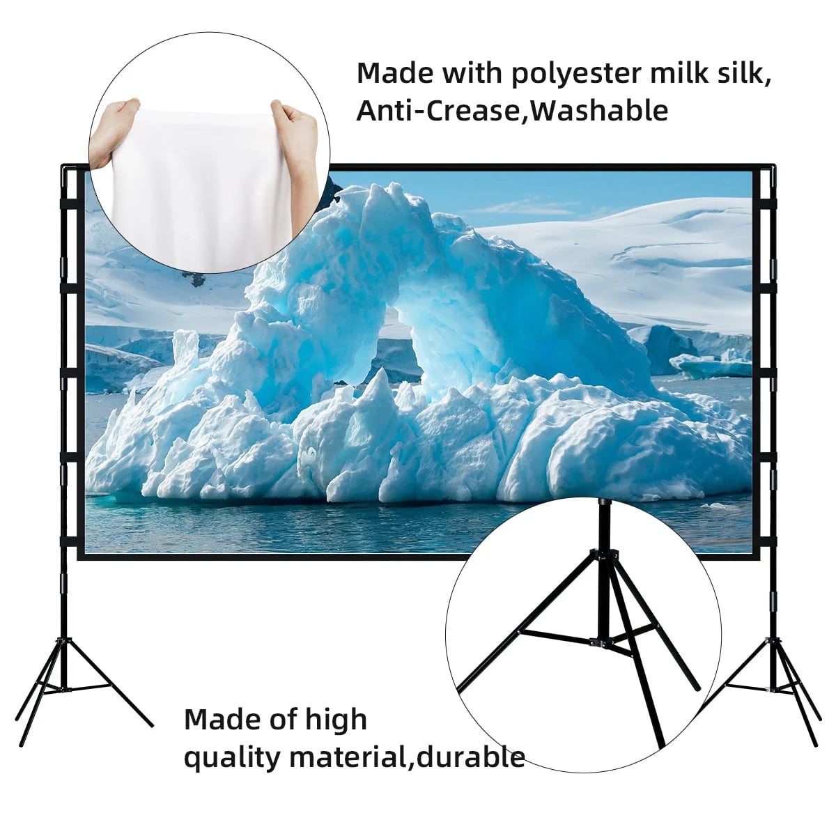 120inch 16:9 4K Projector Screen with Stand and Carry Bag L114760