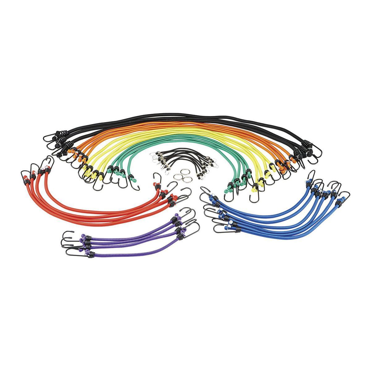 Multicolored Elastic Stretch Cords, 40-Piece W68971