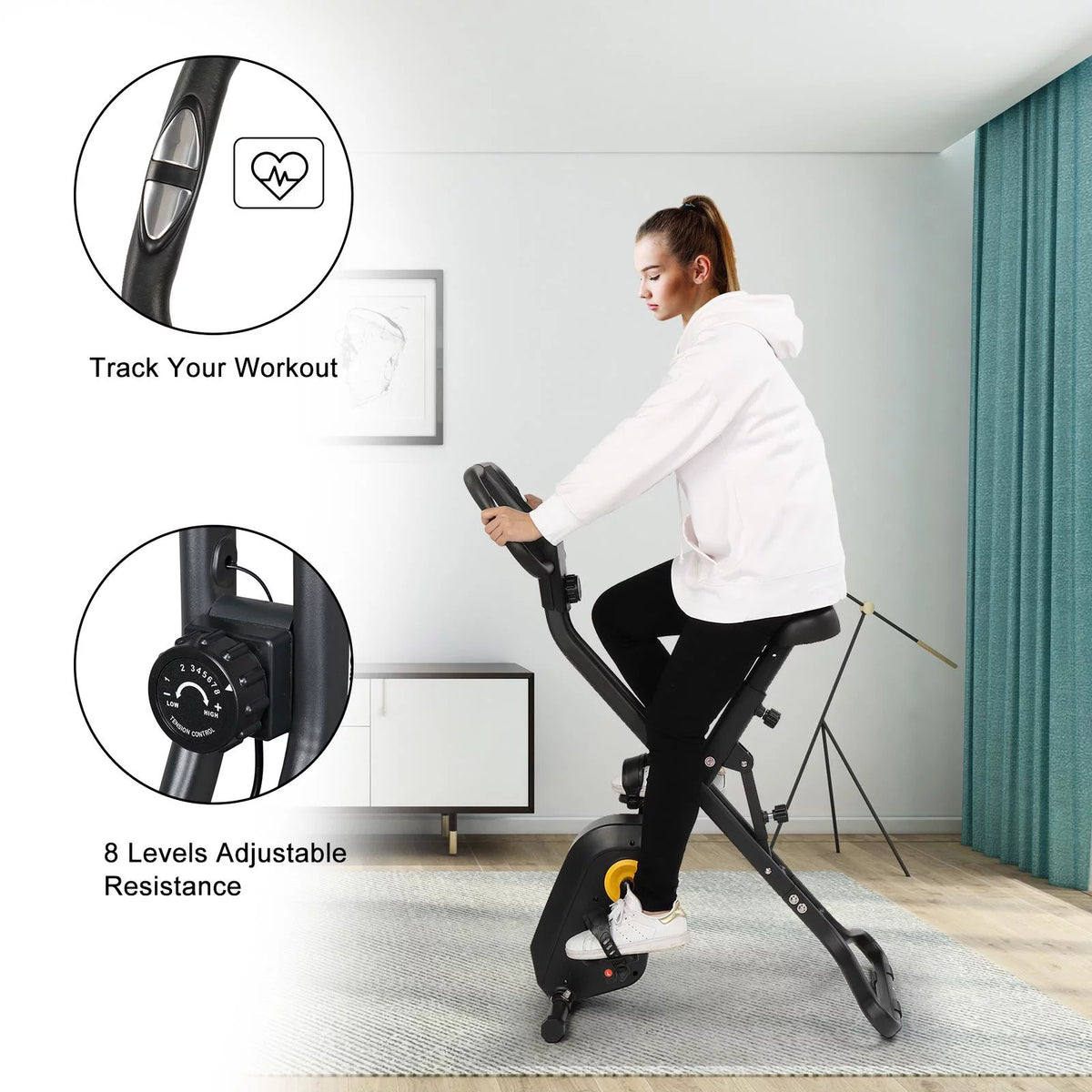 Folding Magnetic Stationary Exercise Bike Z261