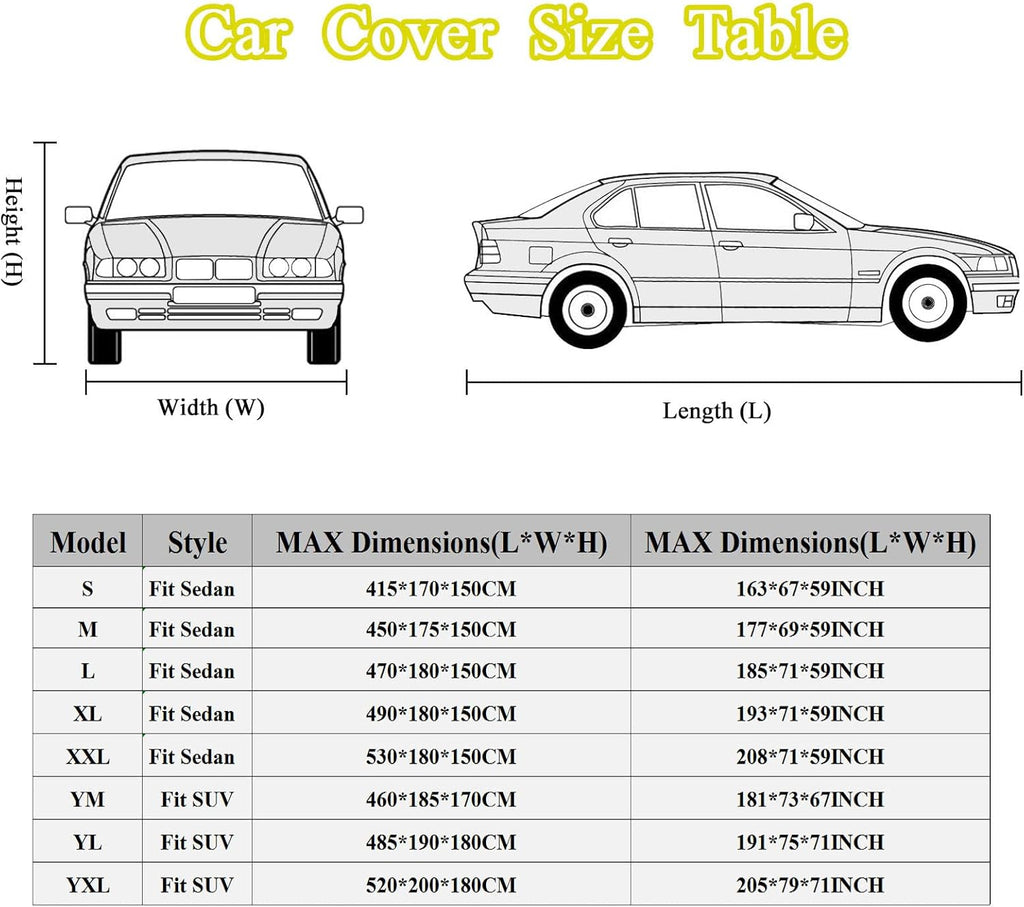 Black Full Car Cover 210D Oxford I4161