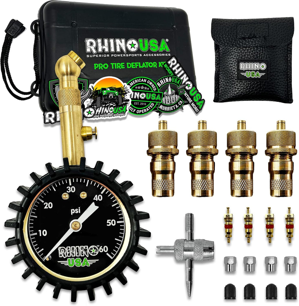 Adjustable Tire Deflators with Gauge 0-60psi Automatic Tire Air Down Tool Y3733