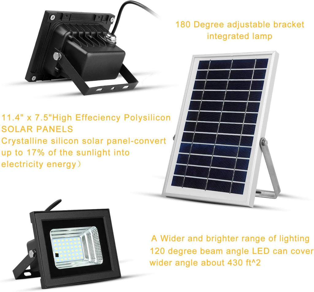 Dual 42 LEDs 6500K Dusk to Dawn IP65 Waterproof Solar Flood Lights I6766