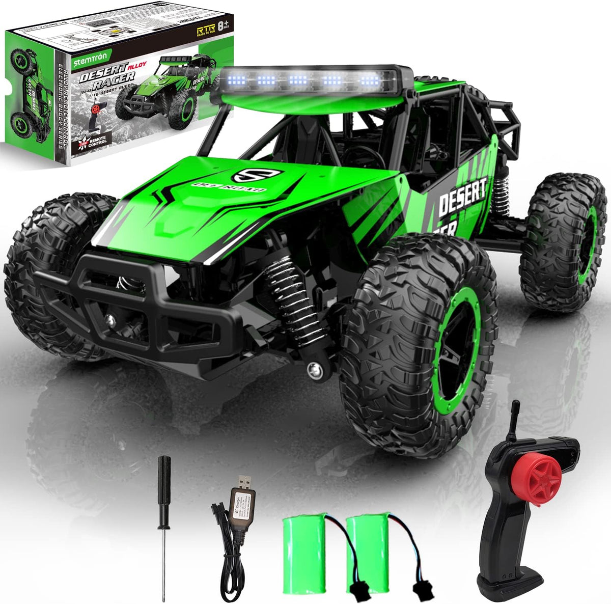 Remote Control Car 1/16 Scale Off-Road Monster Truck Green E45806
