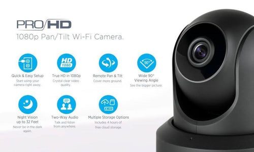 1080p WiFi Indoor Pan/Tilt Security IP Camera Black P9655