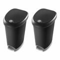 12.6 Gallon Locking StepOn Wastebasket Black 2 Pack Y55482
