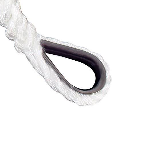 Twisted Nylon Anchor Rope with Thimble 3 Strand Braid 3/8 x 150ft B709