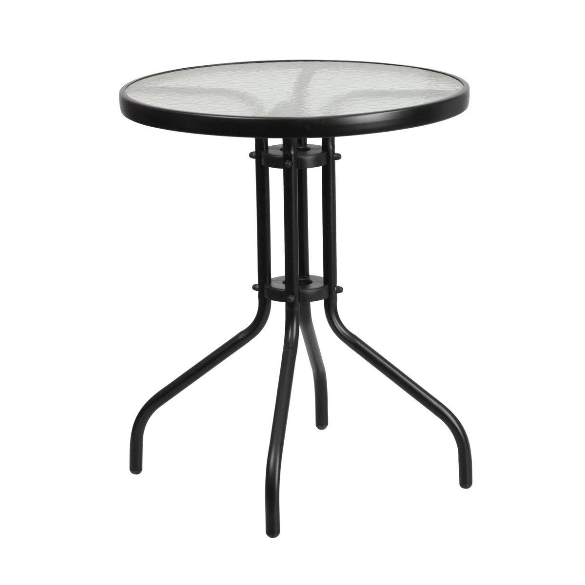 Round Tempered Glass Metal Table W484403