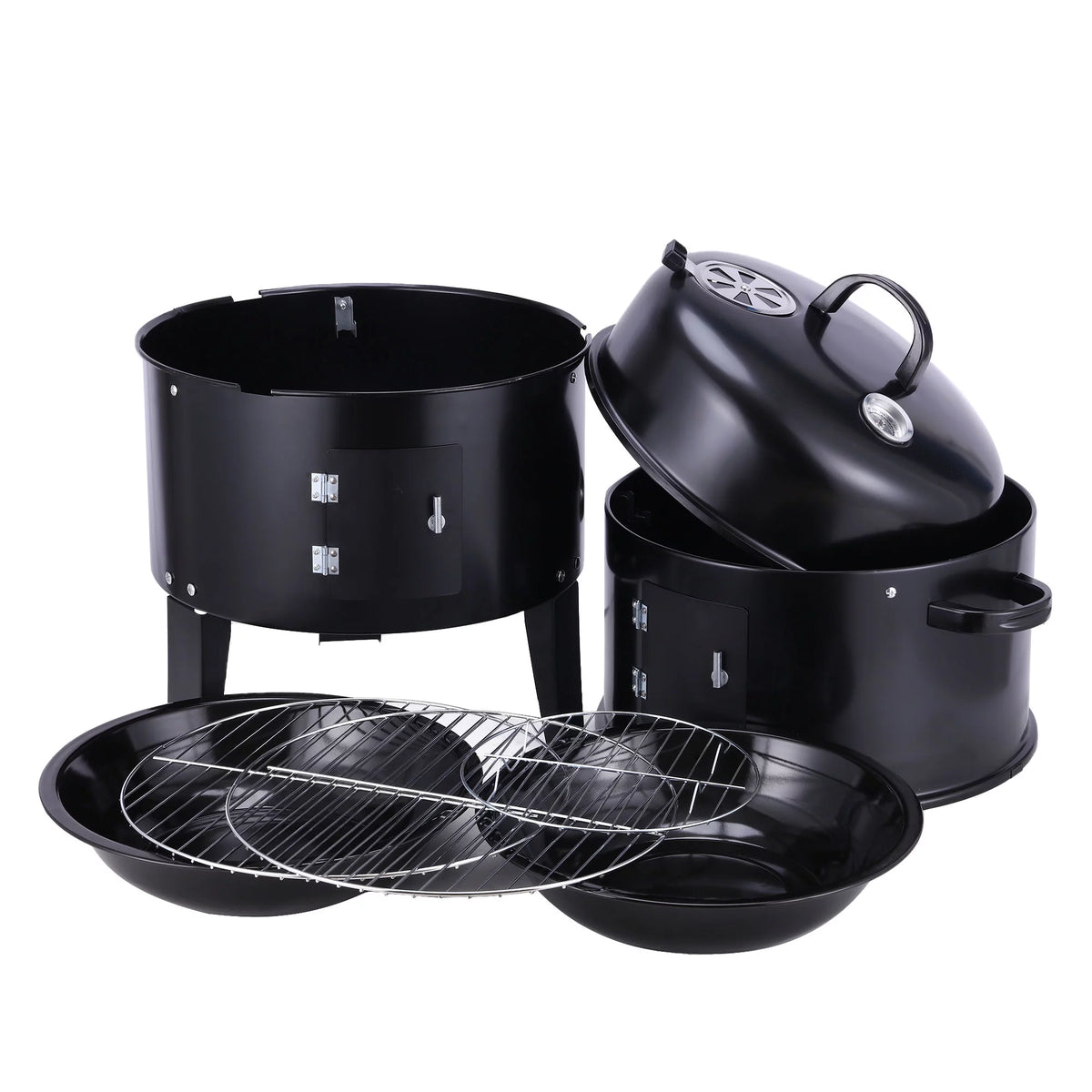 Portable Charcoal Smoker Grill O259