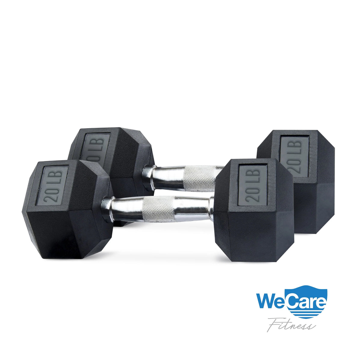 20lb Rubber Chrome Dumbbells Pair I313