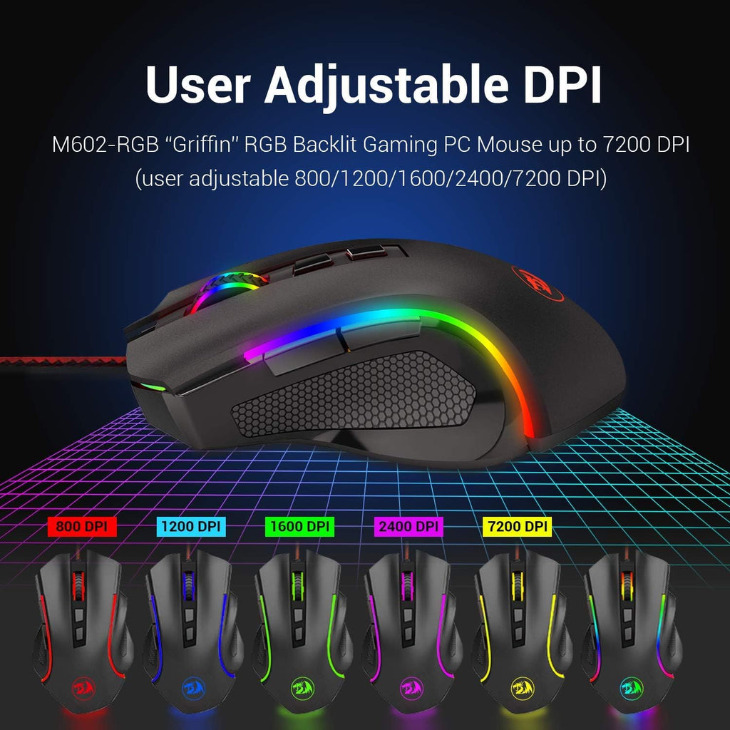 Mechanical Gaming Keyboard and Mouse Combo Wired RGB Backlit 104 Key 7200 DPI N91837