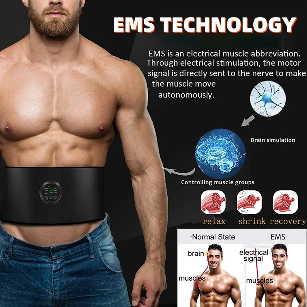 USB Charging Smart Abdominal Fitness Belt with 6 Modes 15 Levels M254187